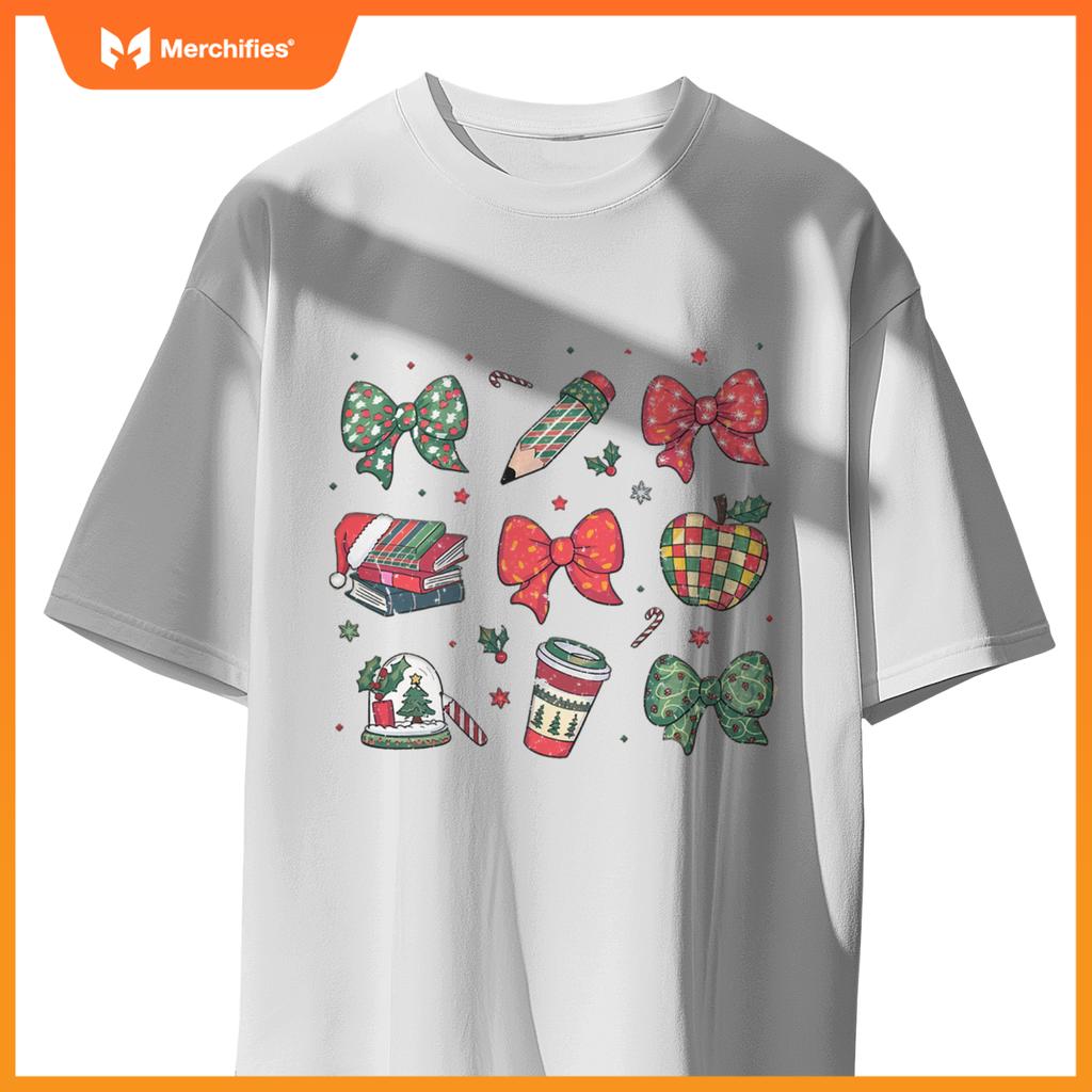 Coquette bow teacher christmas elementary school xmas winter