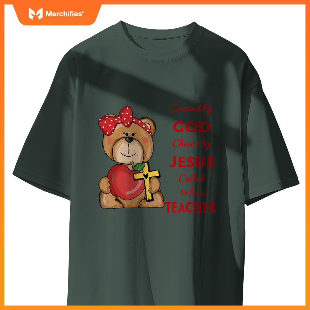 Created by god called to teach cute bear teacher christian