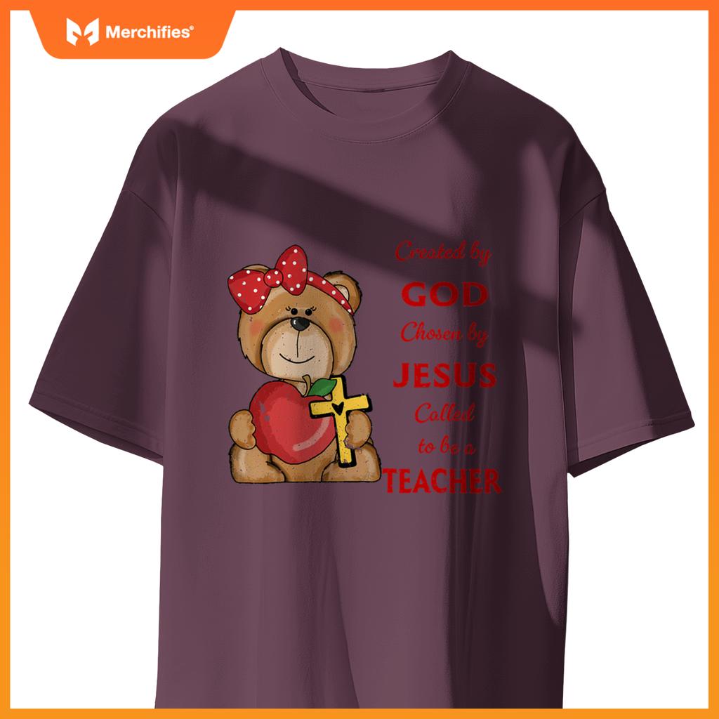 Created by god called to teach cute bear teacher christian