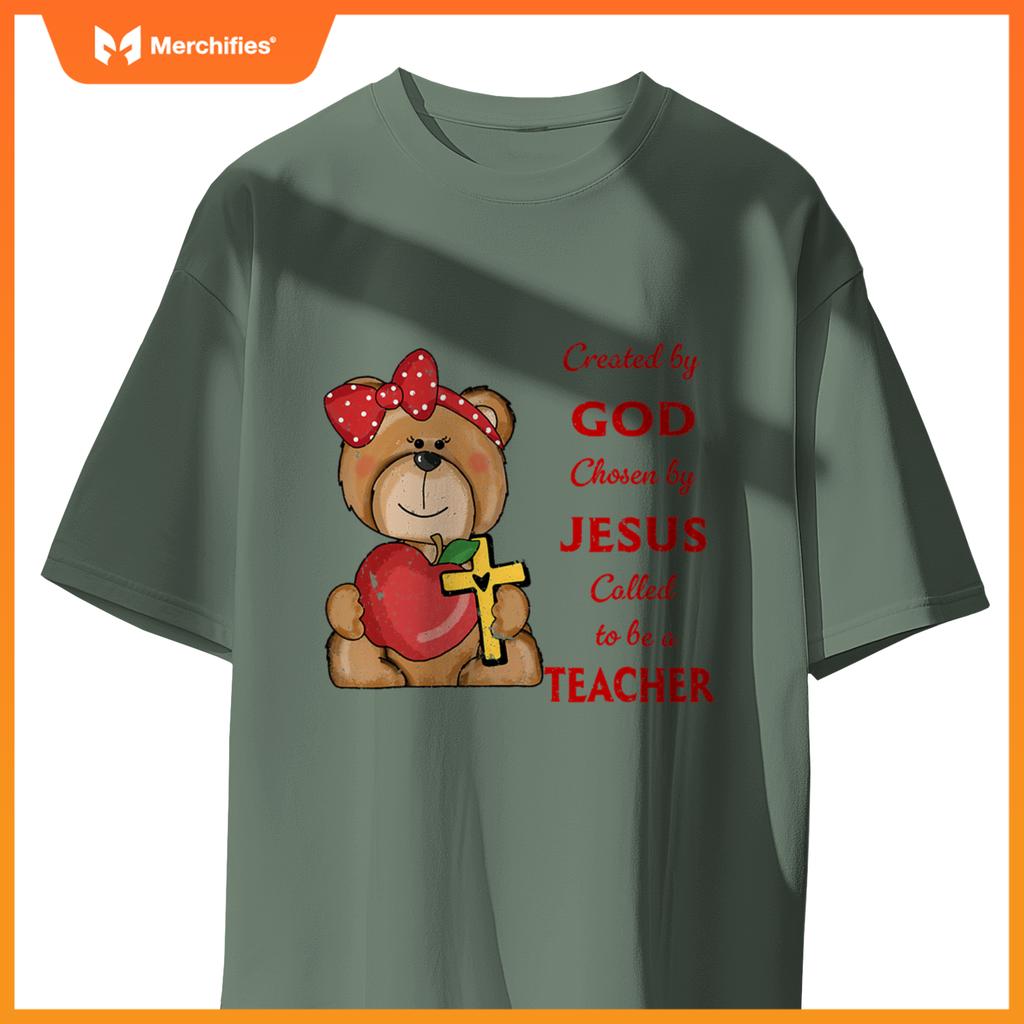 Created by god called to teach cute bear teacher christian