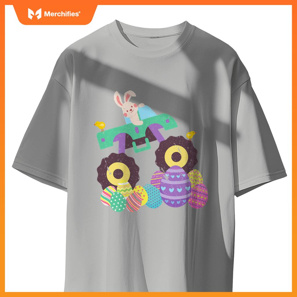 Cute Easter Eggs And Rabbit  Monster Truck Lover T-Shirt