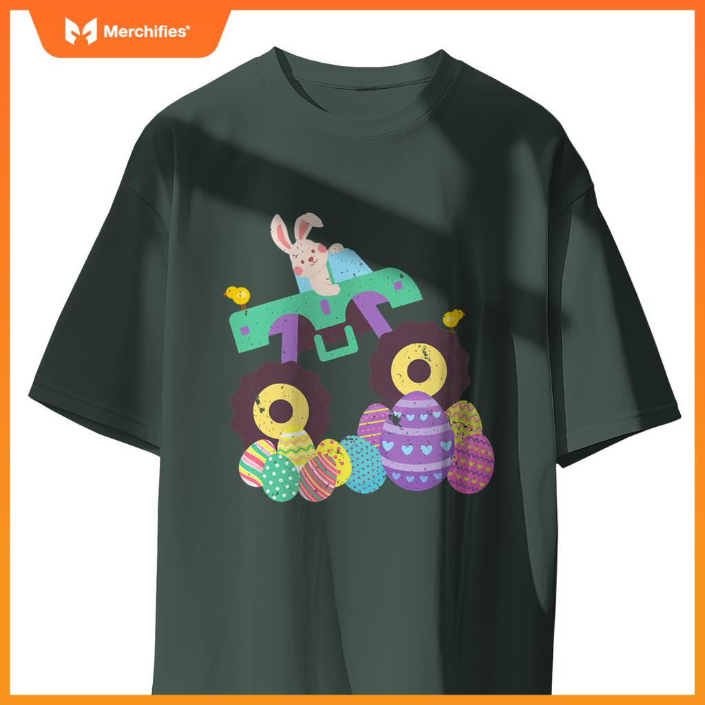 Cute Easter Eggs And Rabbit  Monster Truck Lover T-Shirt