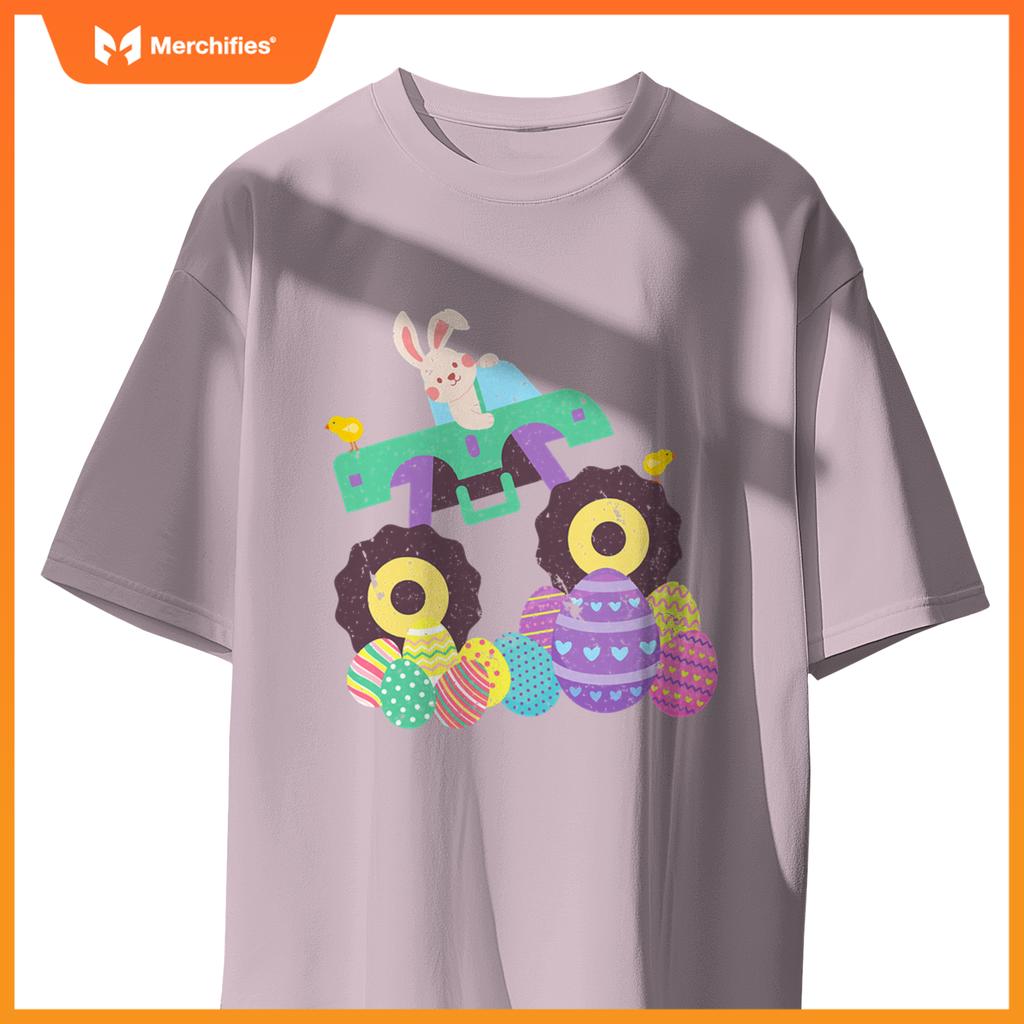 Cute Easter Eggs And Rabbit  Monster Truck Lover T-Shirt