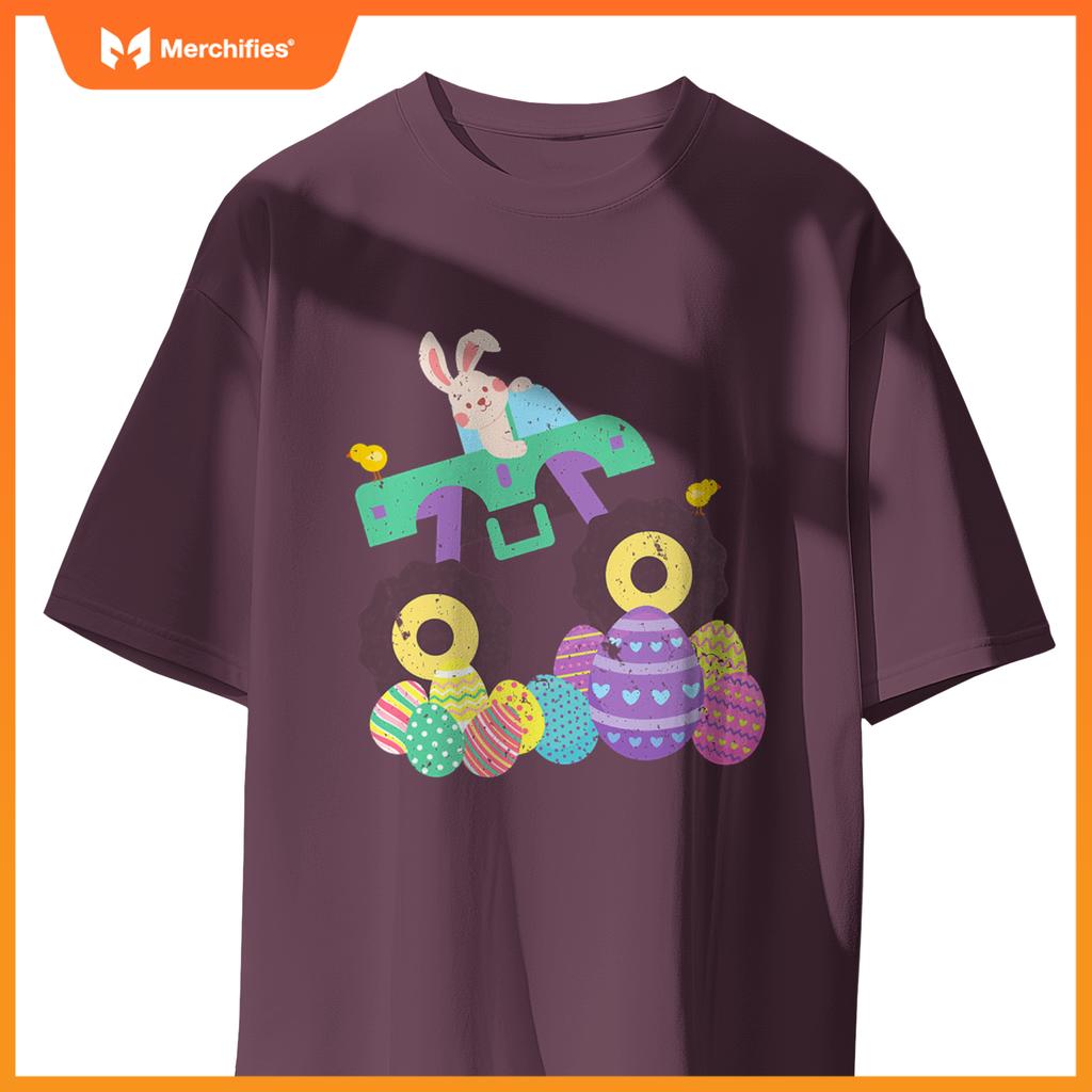 Cute Easter Eggs And Rabbit  Monster Truck Lover T-Shirt