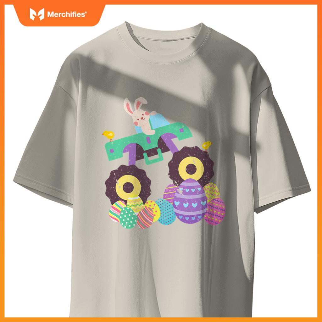 Cute Easter Eggs And Rabbit  Monster Truck Lover T-Shirt