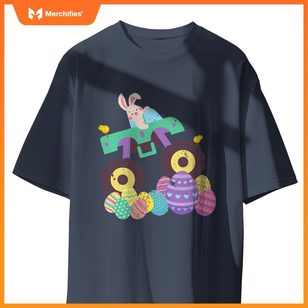 Cute Easter Eggs And Rabbit  Monster Truck Lover T-Shirt