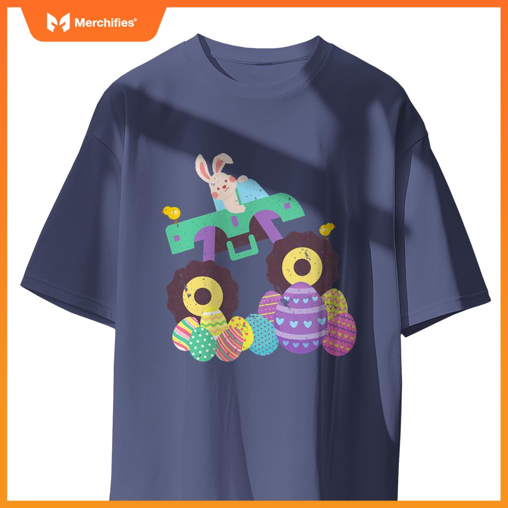 Cute Easter Eggs And Rabbit  Monster Truck Lover T-Shirt