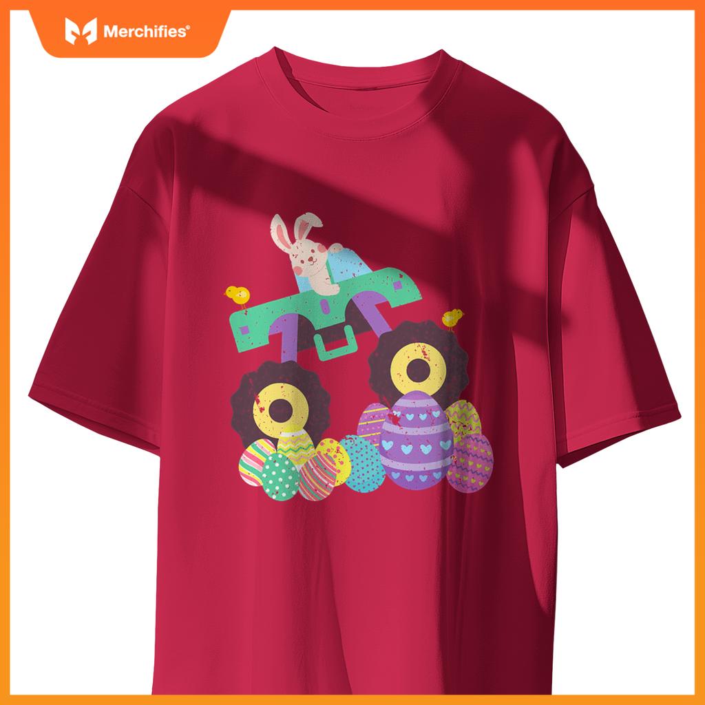 Cute Easter Eggs And Rabbit  Monster Truck Lover T-Shirt