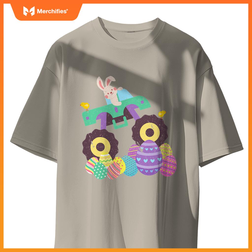 Cute Easter Eggs And Rabbit  Monster Truck Lover T-Shirt