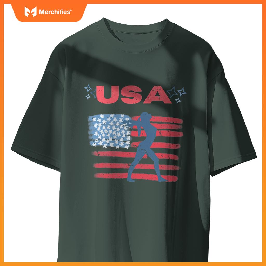 cute gymnastics american flag star  patriotic usa gymnast T-Shirt