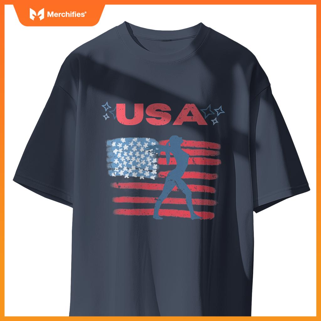 cute gymnastics american flag star  patriotic usa gymnast T-Shirt