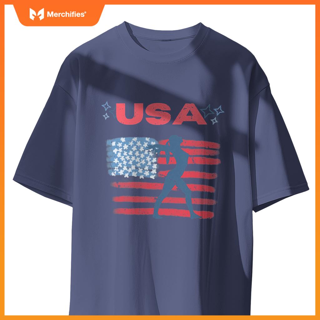 cute gymnastics american flag star  patriotic usa gymnast T-Shirt