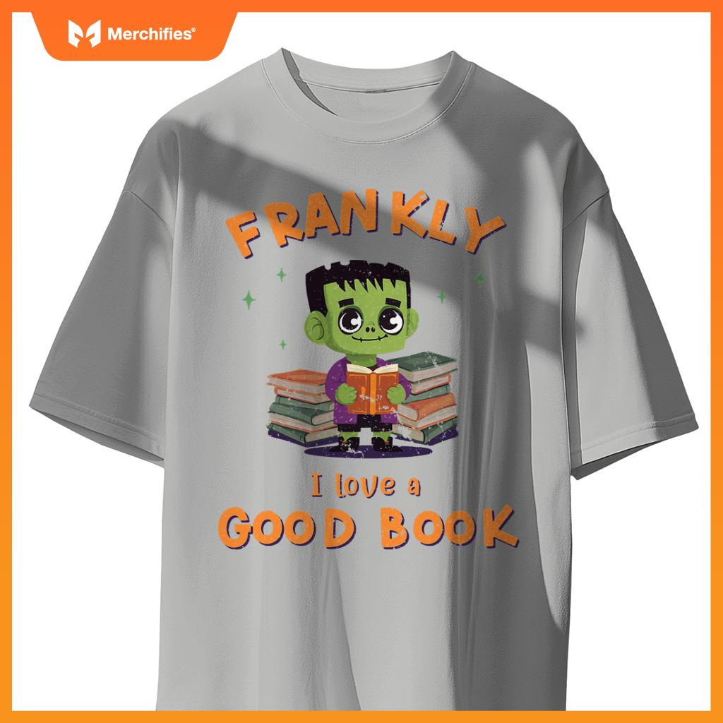 Cute halloween teacher librarian frankenstein reading books