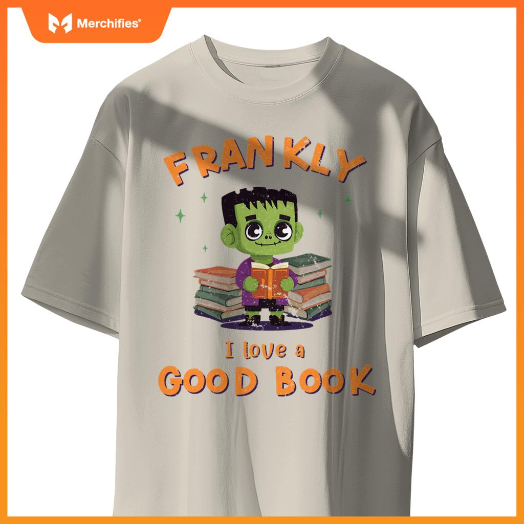 Cute halloween teacher librarian frankenstein reading books