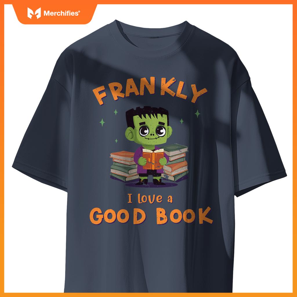Cute halloween teacher librarian frankenstein reading books