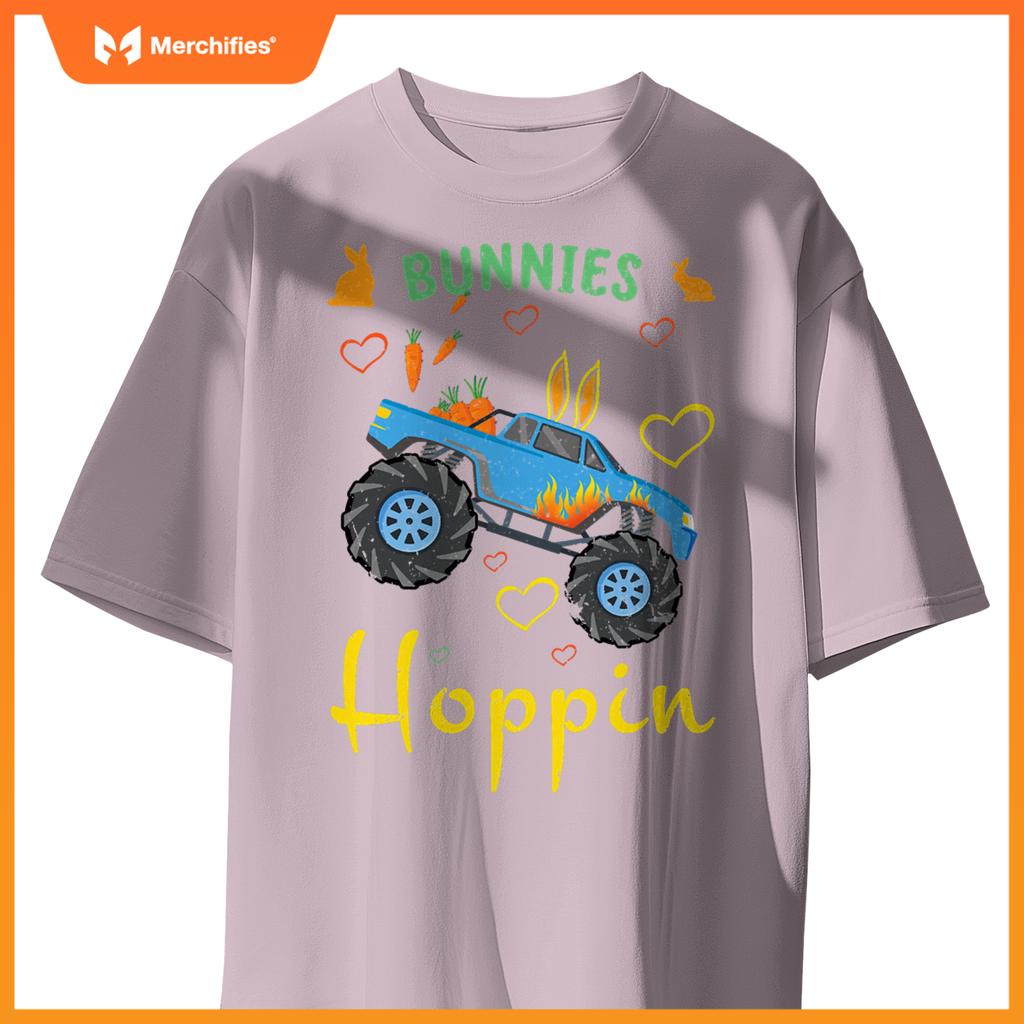 Cute Monster Truck Bunny Rabbit Happy Easter Sunday T-Shirt