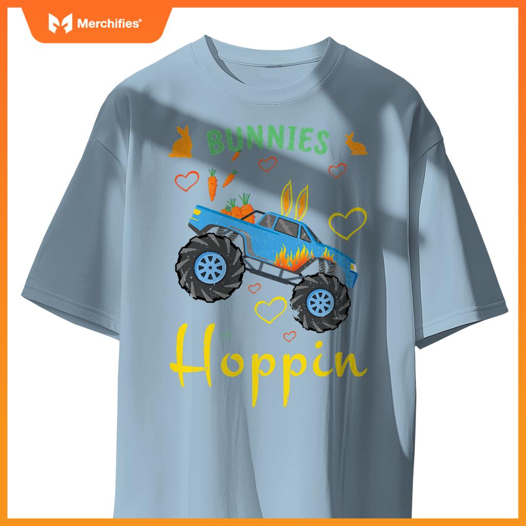 Cute Monster Truck Bunny Rabbit Happy Easter Sunday T-Shirt