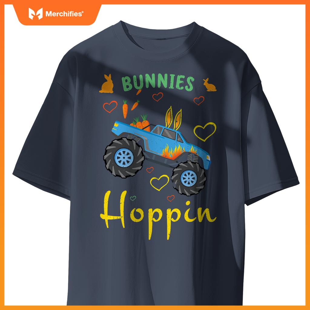 Cute Monster Truck Bunny Rabbit Happy Easter Sunday T-Shirt