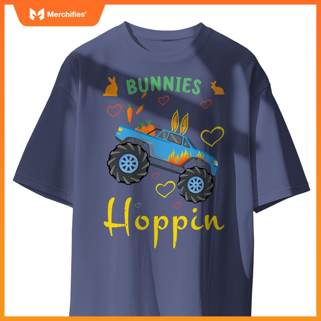 Cute Monster Truck Bunny Rabbit Happy Easter Sunday T-Shirt