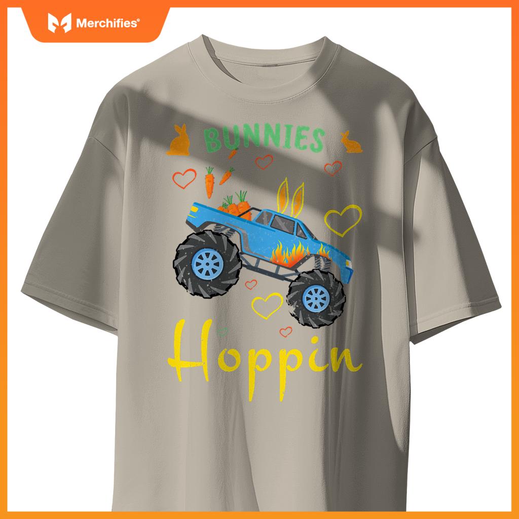 Cute Monster Truck Bunny Rabbit Happy Easter Sunday T-Shirt