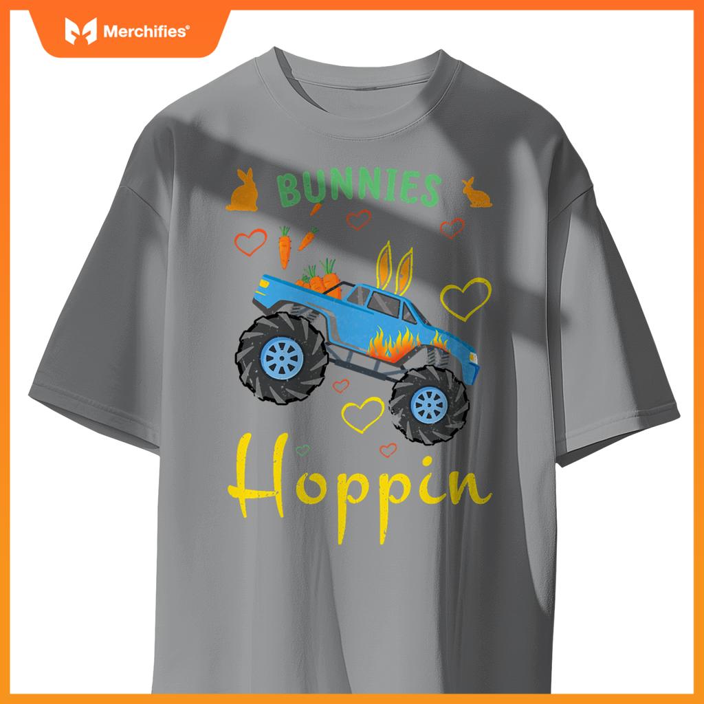 Cute Monster Truck Bunny Rabbit Happy Easter Sunday T-Shirt