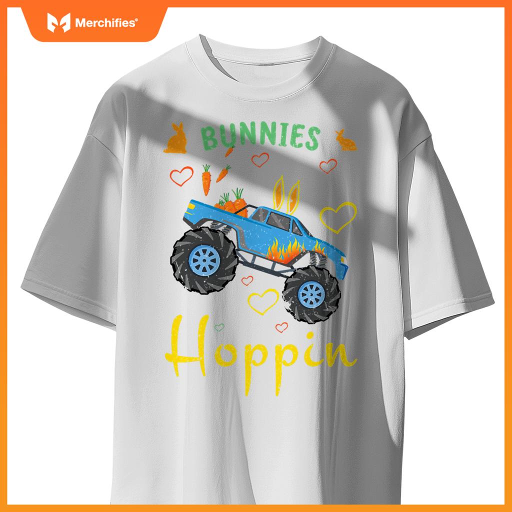 Cute Monster Truck Bunny Rabbit Happy Easter Sunday T-Shirt