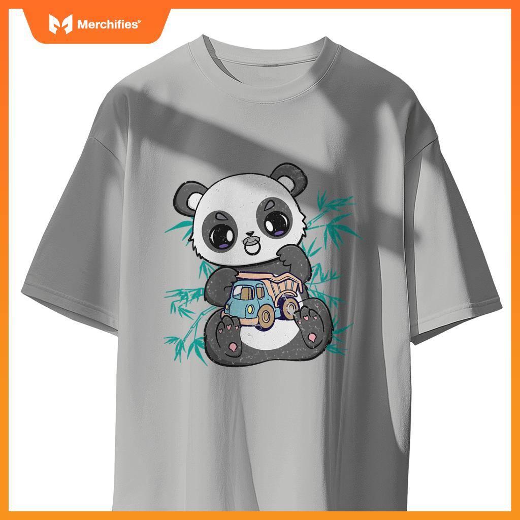 Cute Panda Holding Toy And Kawaii Bear Truck Driver T-Shirt