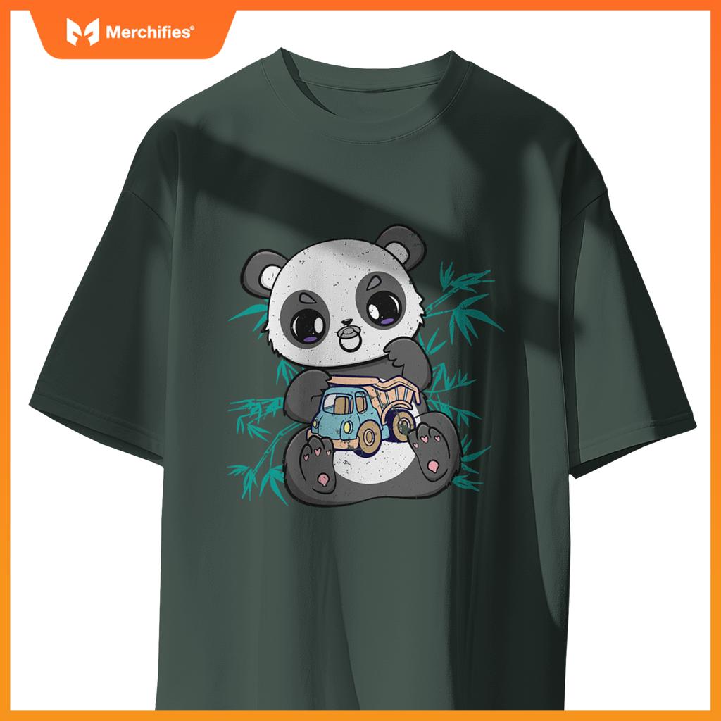 Cute Panda Holding Toy And Kawaii Bear Truck Driver T-Shirt