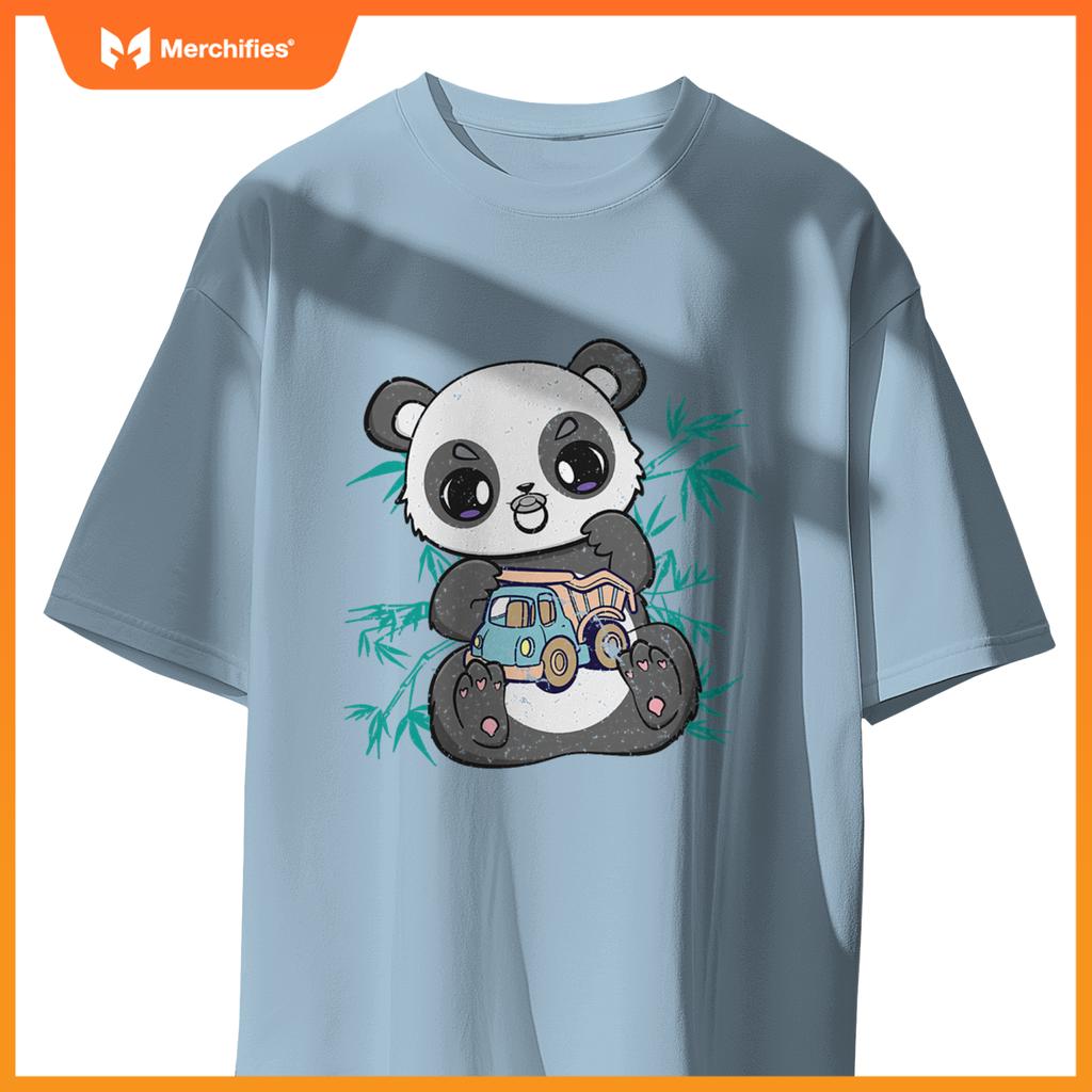 Cute Panda Holding Toy And Kawaii Bear Truck Driver T-Shirt