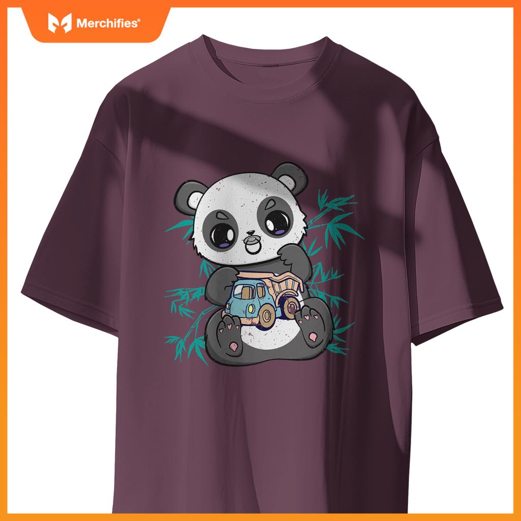 Cute Panda Holding Toy And Kawaii Bear Truck Driver T-Shirt
