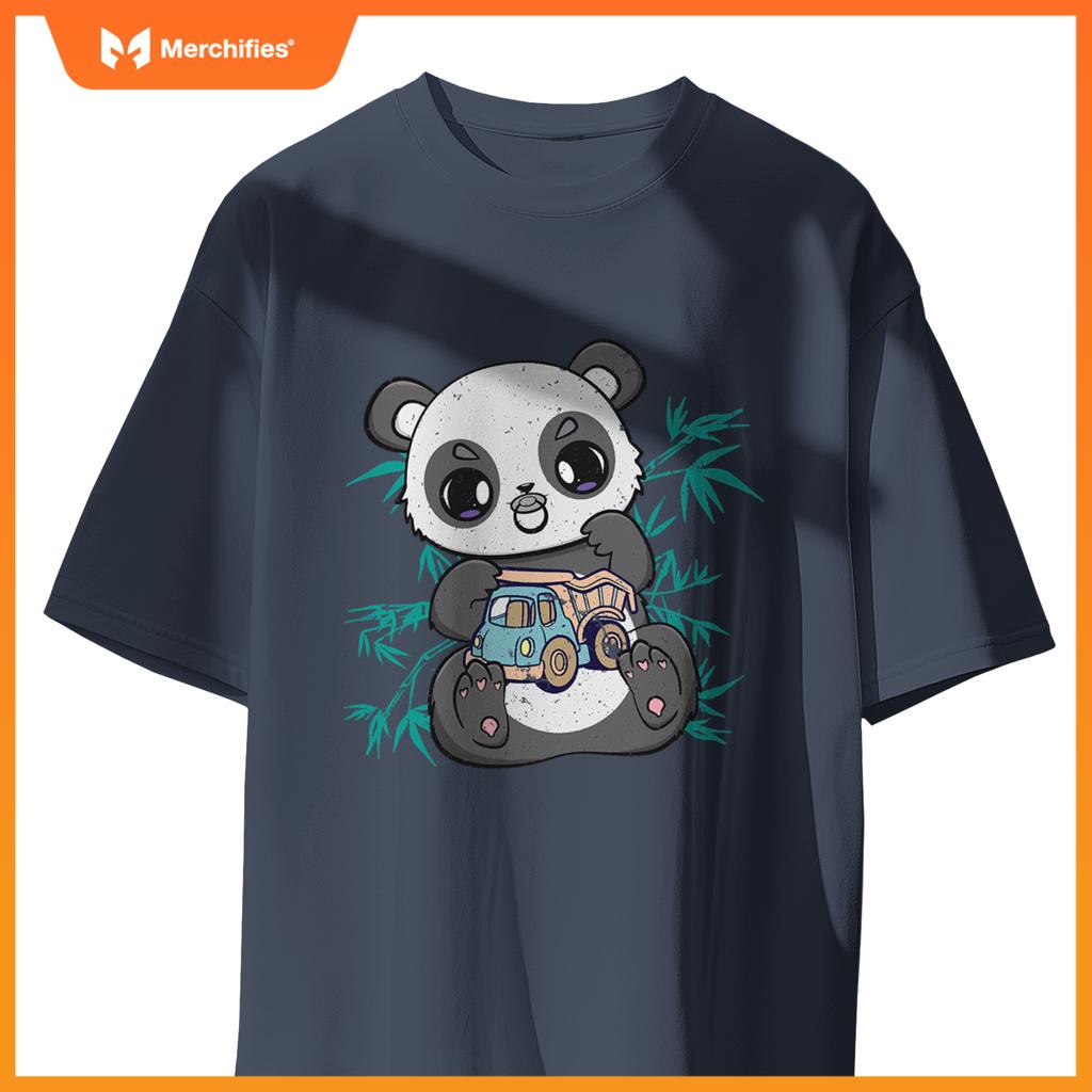 Cute Panda Holding Toy And Kawaii Bear Truck Driver T-Shirt