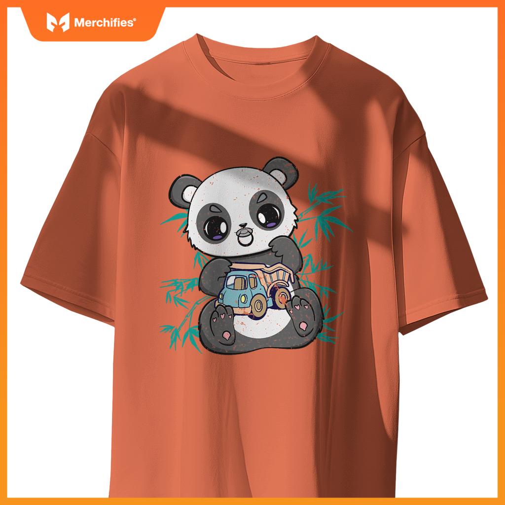 Cute Panda Holding Toy And Kawaii Bear Truck Driver T-Shirt