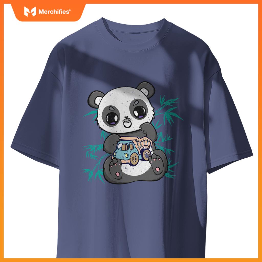 Cute Panda Holding Toy And Kawaii Bear Truck Driver T-Shirt