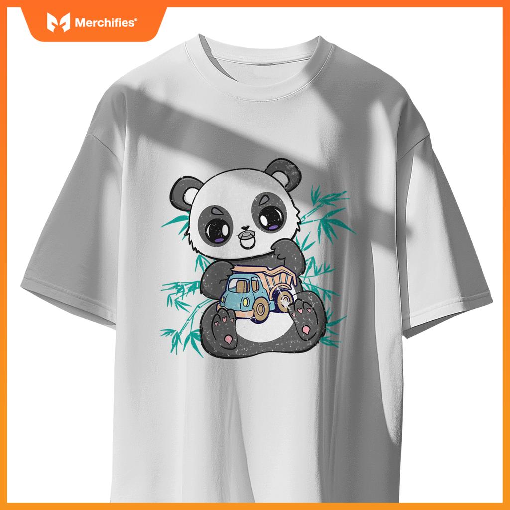 Cute Panda Holding Toy And Kawaii Bear Truck Driver T-Shirt