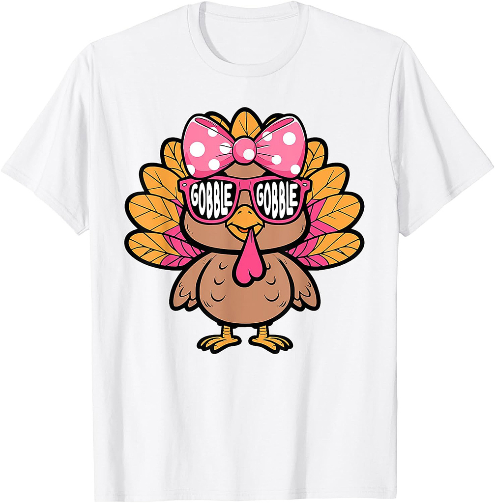 Funny Turkey Gobble Thankful Blessed Autumn Thanksgiving T-Shirt