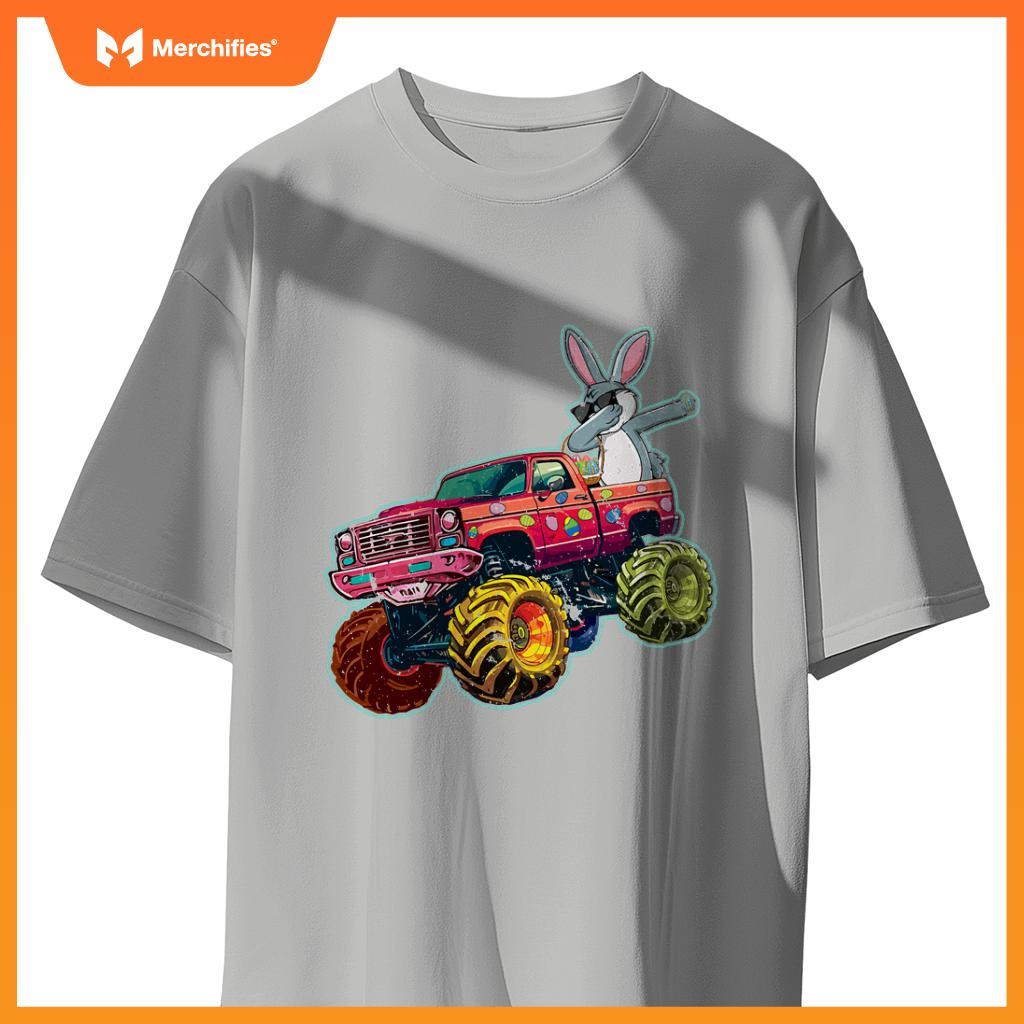 Dabbing Bunny Monster Truck Easter Sunday Egg Easter T-Shirt