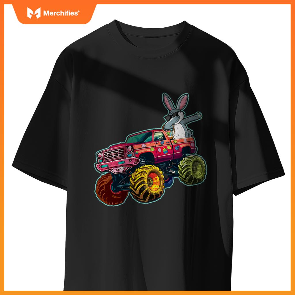 Dabbing Bunny Monster Truck Easter Sunday Egg Easter T-Shirt
