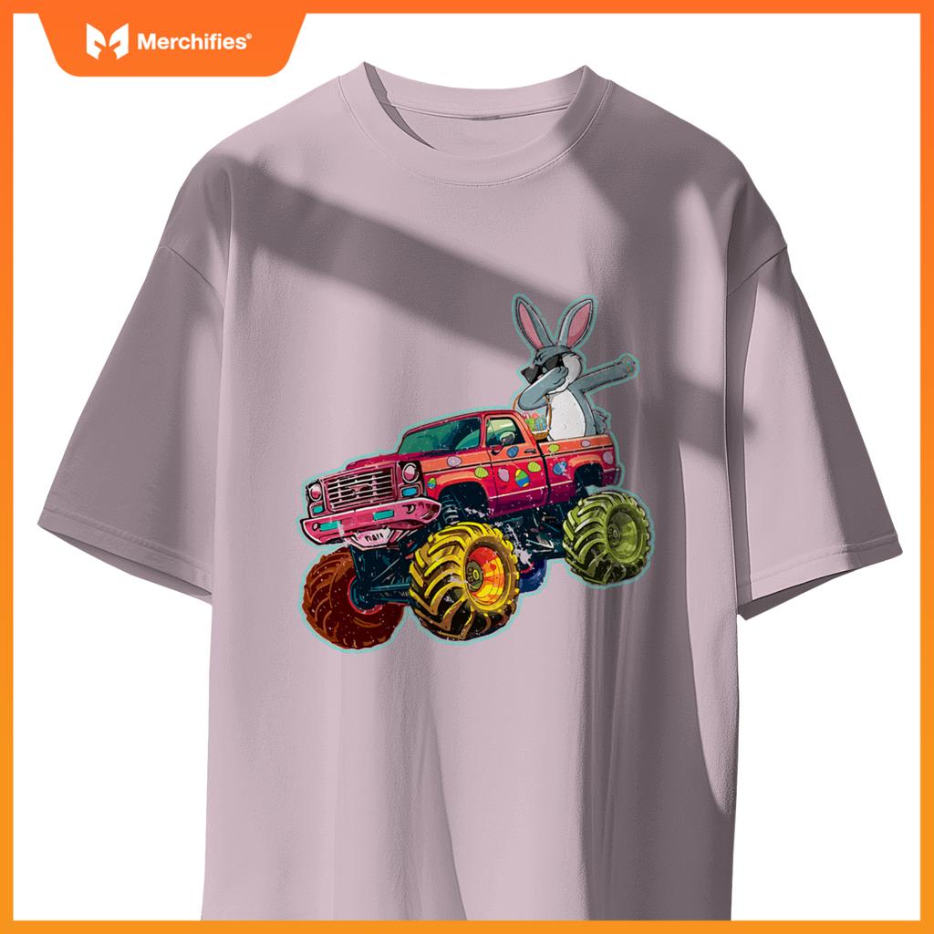 Dabbing Bunny Monster Truck Easter Sunday Egg Easter T-Shirt