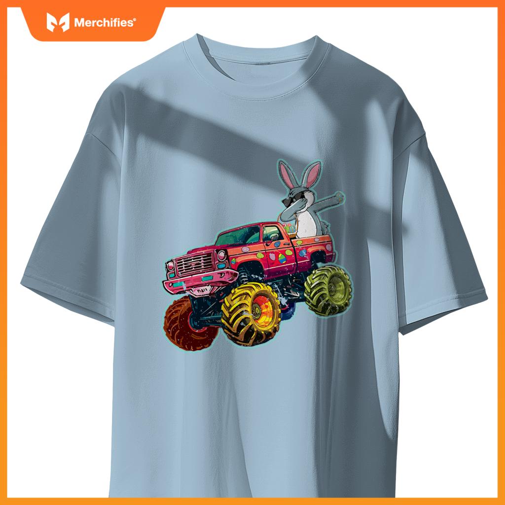 Dabbing Bunny Monster Truck Easter Sunday Egg Easter T-Shirt