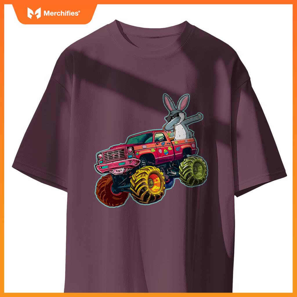 Dabbing Bunny Monster Truck Easter Sunday Egg Easter T-Shirt