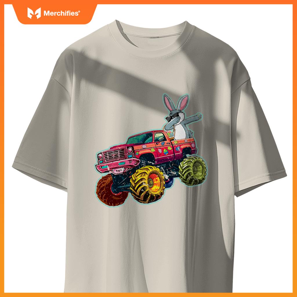 Dabbing Bunny Monster Truck Easter Sunday Egg Easter T-Shirt