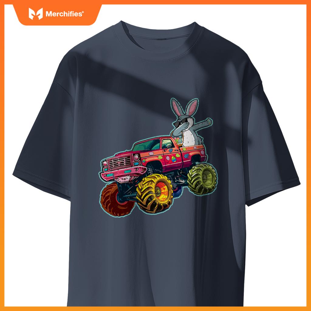 Dabbing Bunny Monster Truck Easter Sunday Egg Easter T-Shirt