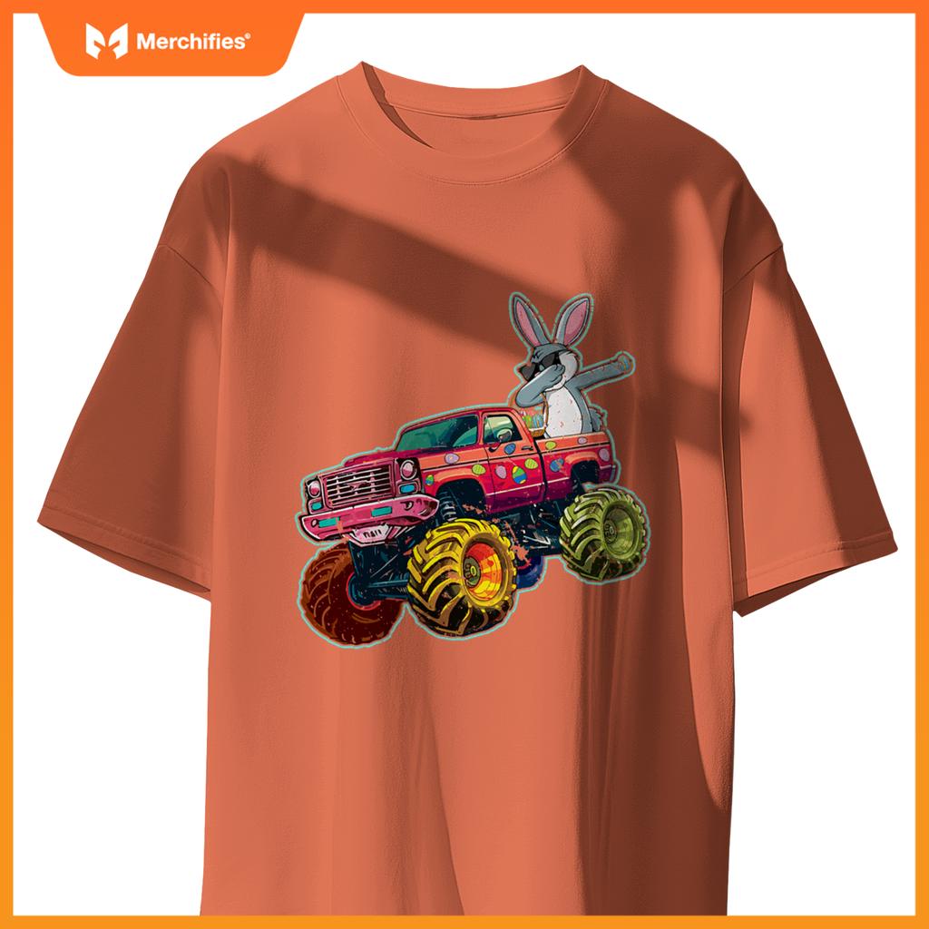 Dabbing Bunny Monster Truck Easter Sunday Egg Easter T-Shirt