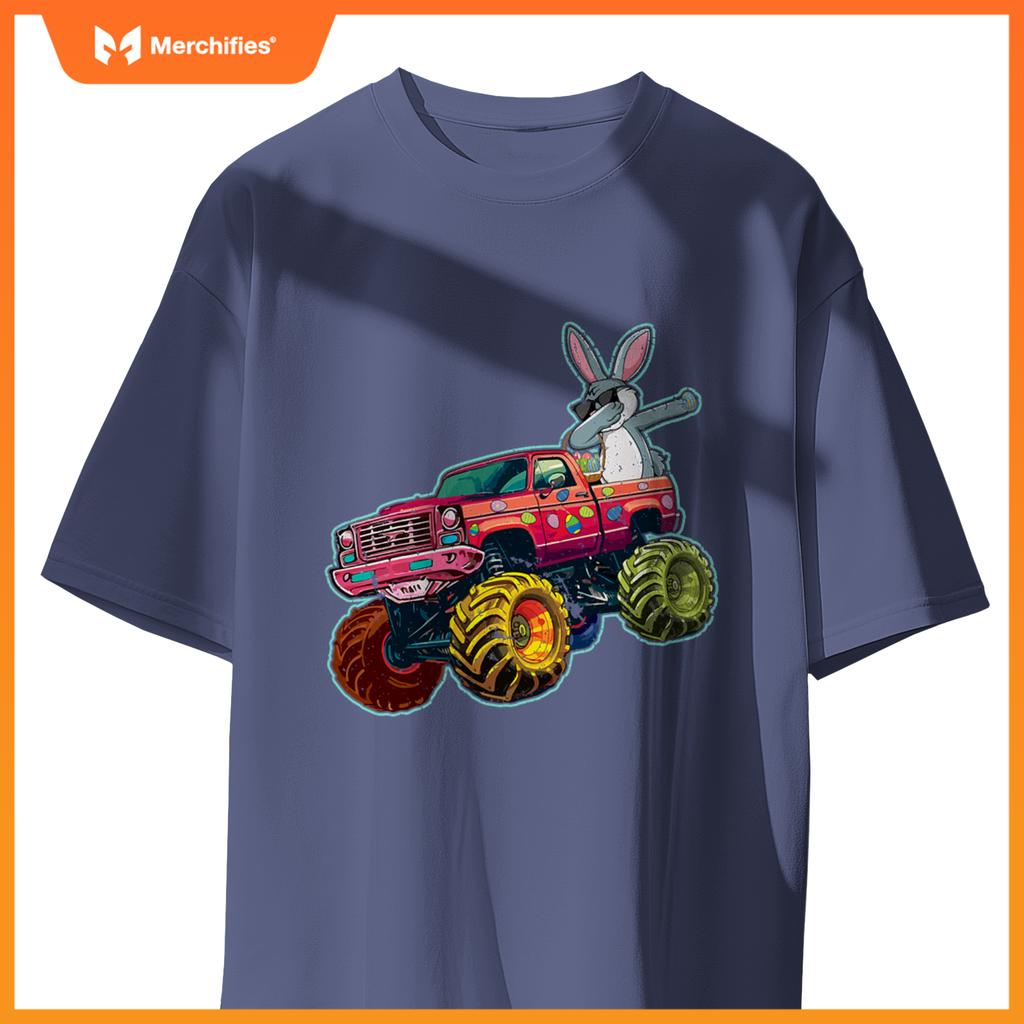 Dabbing Bunny Monster Truck Easter Sunday Egg Easter T-Shirt