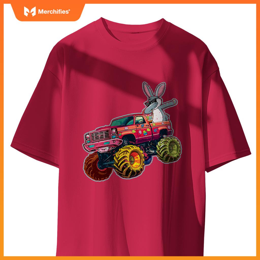 Dabbing Bunny Monster Truck Easter Sunday Egg Easter T-Shirt