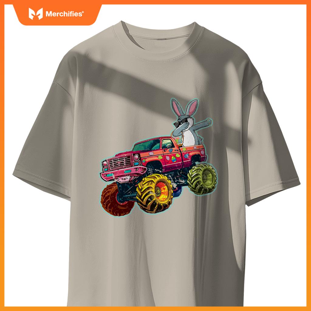 Dabbing Bunny Monster Truck Easter Sunday Egg Easter T-Shirt