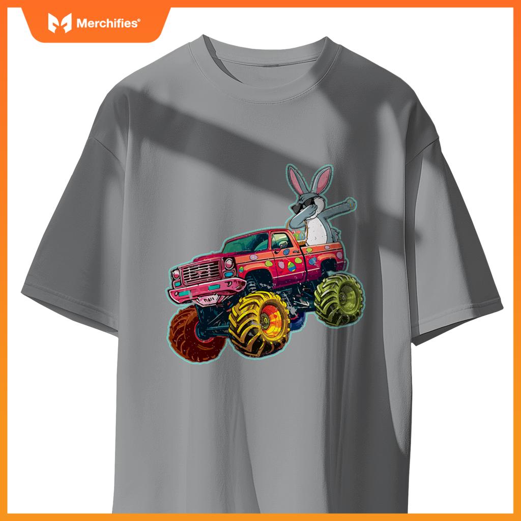 Dabbing Bunny Monster Truck Easter Sunday Egg Easter T-Shirt