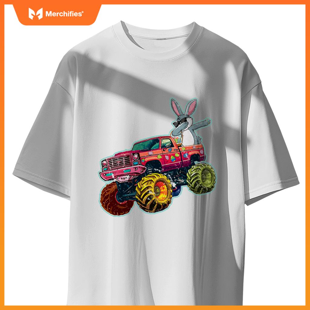 Dabbing Bunny Monster Truck Easter Sunday Egg Easter T-Shirt