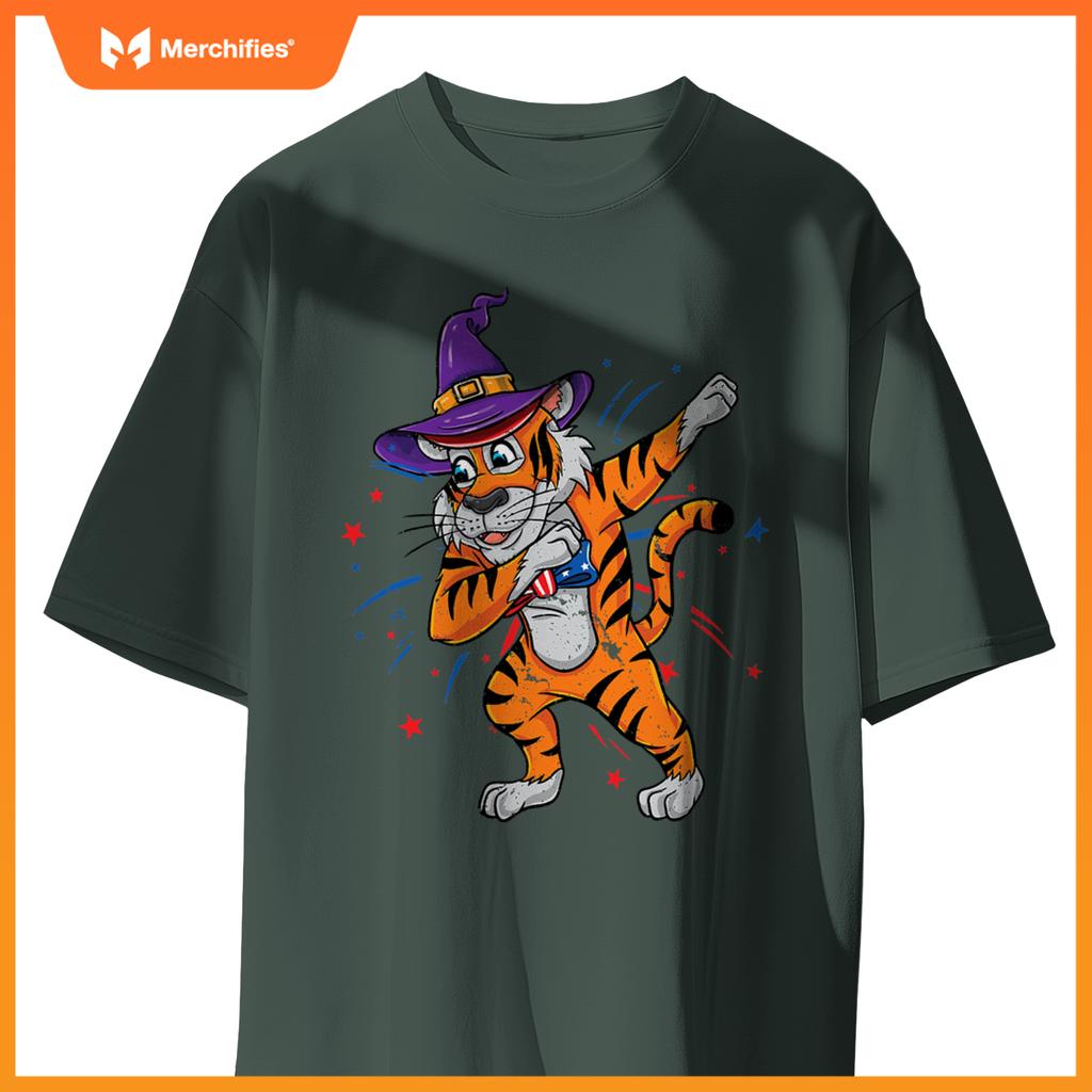 dabbing patriotic tiger witch T-Shirt