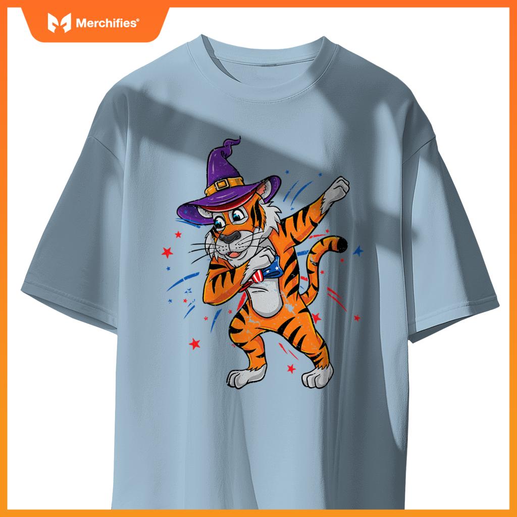 dabbing patriotic tiger witch T-Shirt